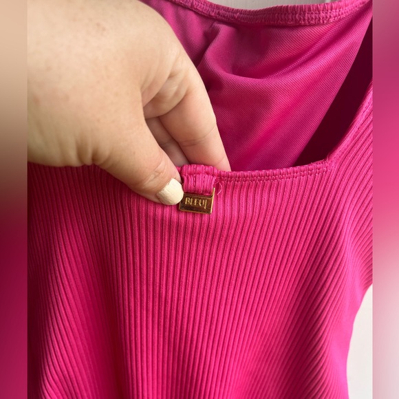 Bleu|Rod Beattie Walk The Line Square Neck One-piece Swimsuit in Hibiscus Sz 8 - Picture 8 of 9